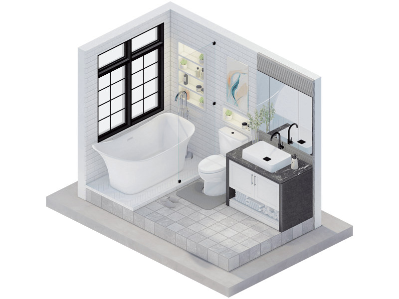 Giovani Transitional Bathroom