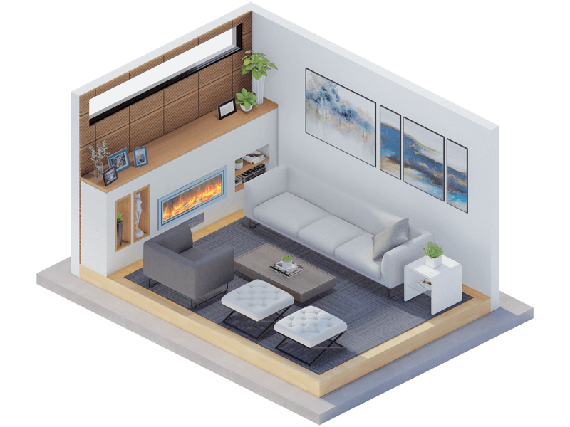 Linnea Contemporary Fireplace