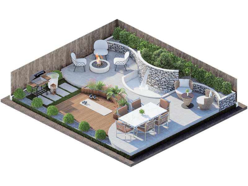 Modern Mediterranean Backyard