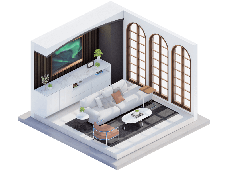 Modern Mediterranean Living Room