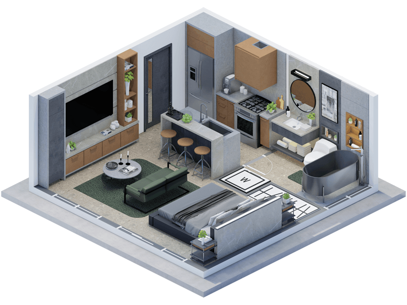 Florida Industrial ADU Interior Design Plans