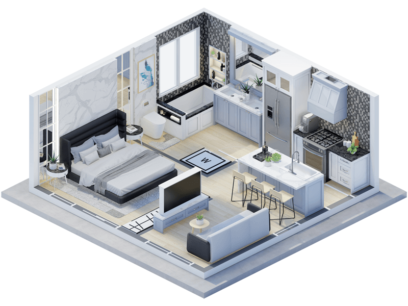 Olivia Transitional ADU Interior Design Plans