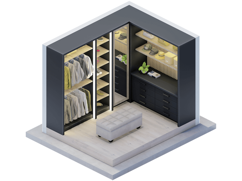 Lincoln Contemporary  Closet