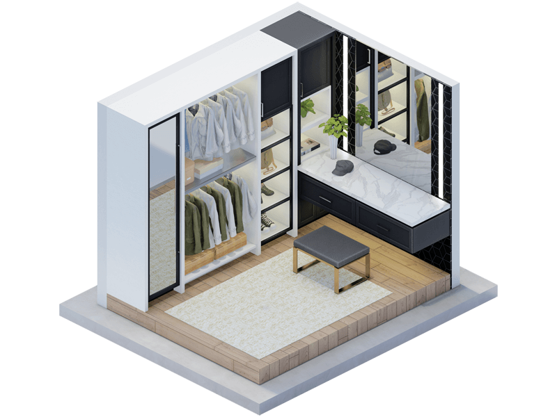 Luca Transitional Closet