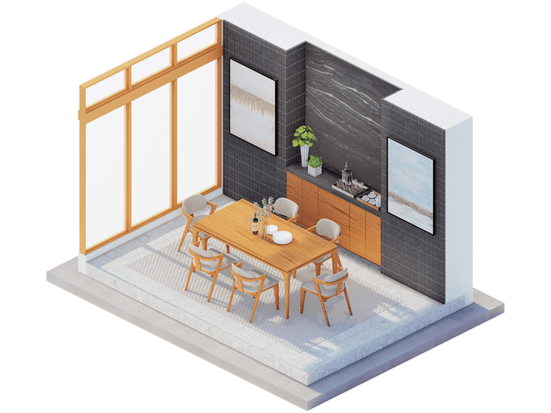 Mansfield Mid-Century Modern Dining Room