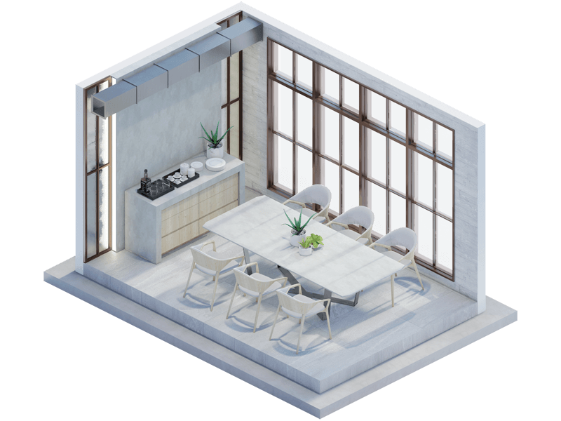 Texas Industrial Dining Room