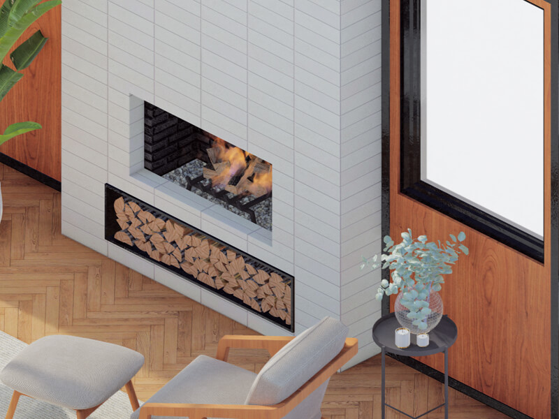 Eams Mid-Century Modern Fireplace - Image 2