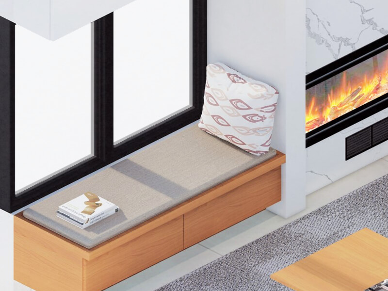 Breuer Mid-Century Modern Fireplace - Image 2