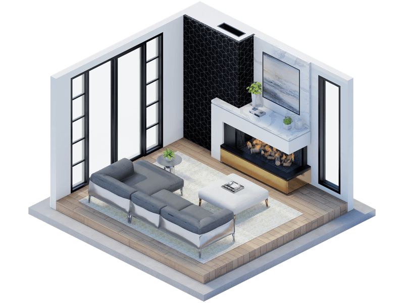 Luca Transitional Fireplace