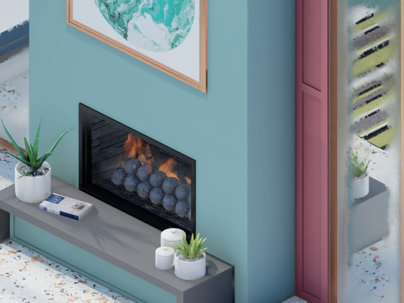 Mira Eclectic Fireplace - Image 2