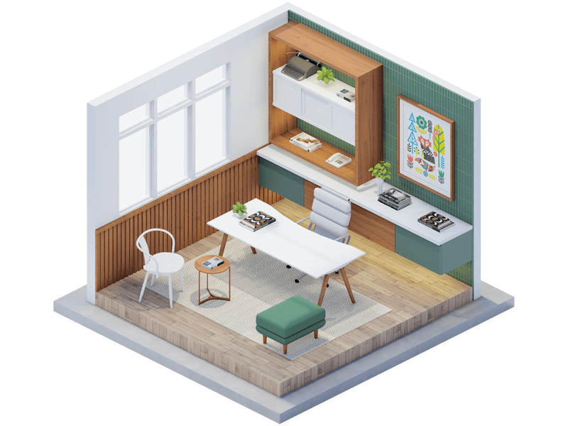 Tyrell Scandinavian Home Office