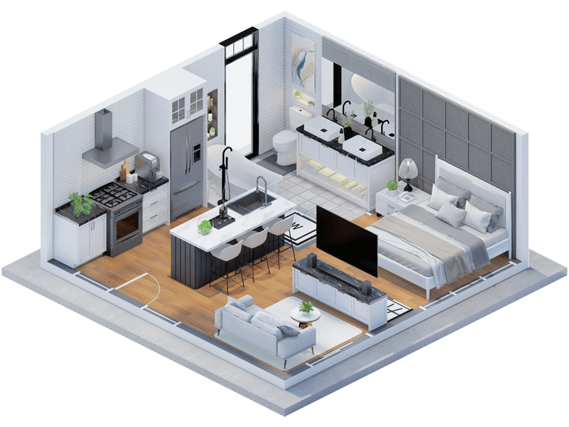 Giovani Transitional ADU Interior Design Plans
