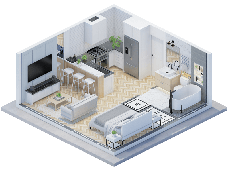 Valentina Transitional ADU Interior Design Plans