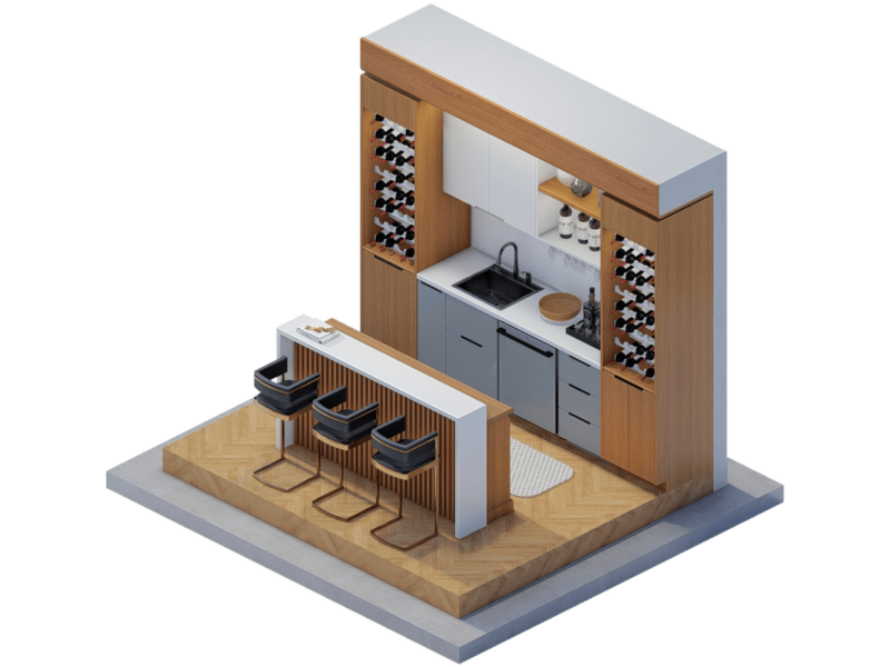 Eams Mid-Century Modern Bar