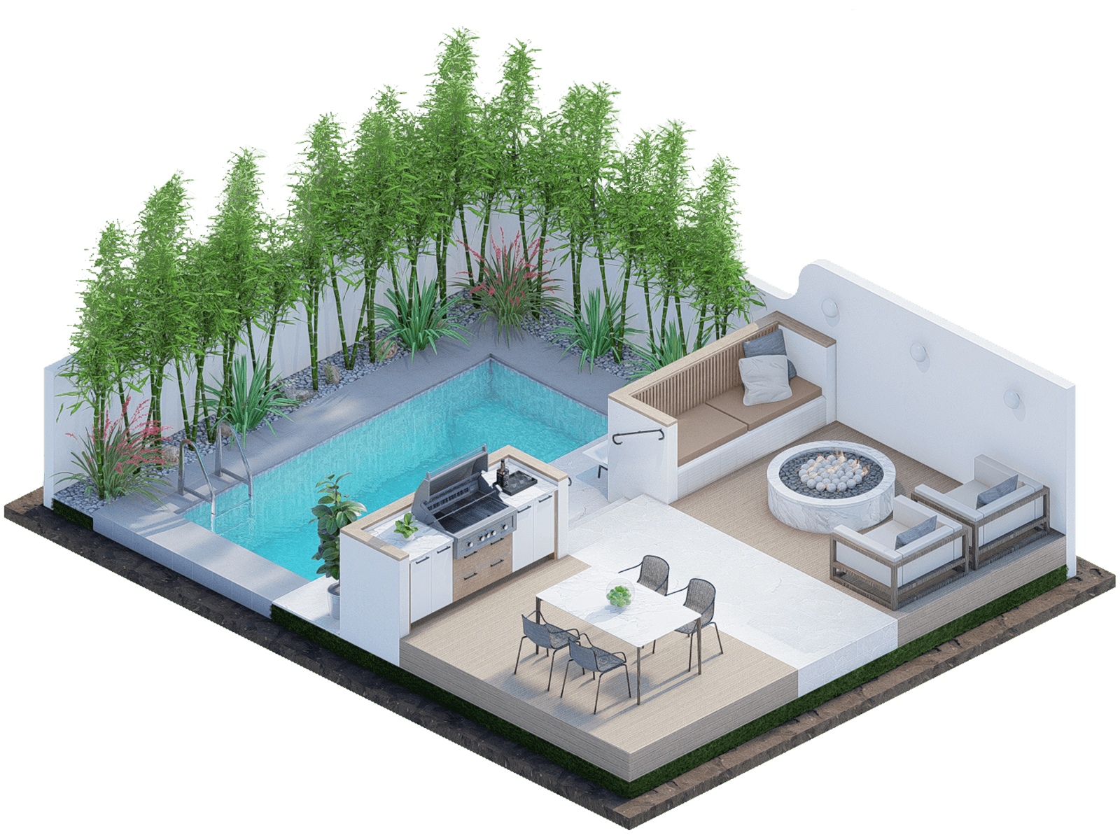 Soleado Contemporary Backyard