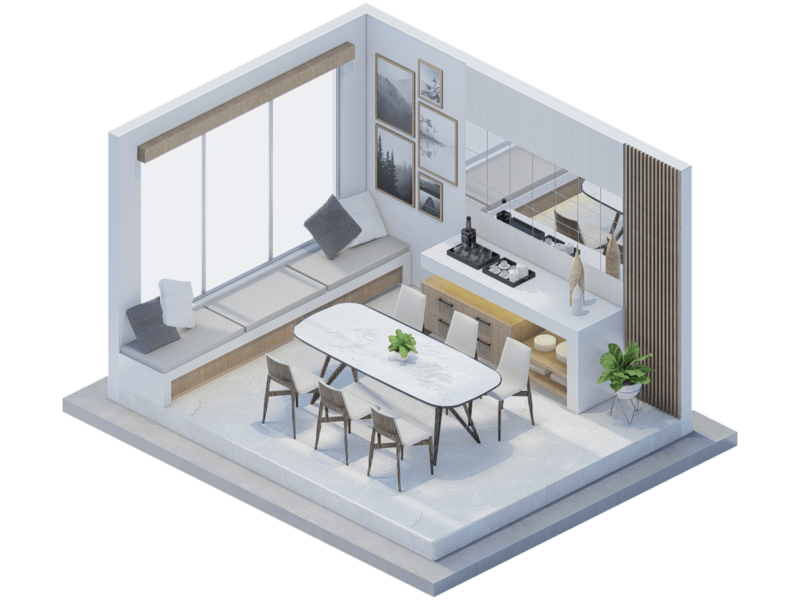 Soleado  Contemporary Dining Room